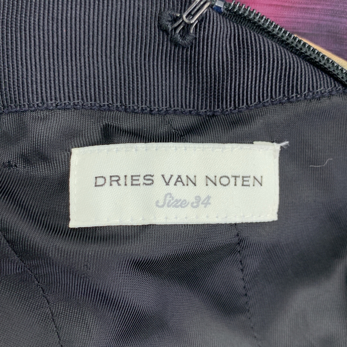 DRIES VAN NOTEN / ドリスヴァンノッテン グラデーション 立体 ボリューム バックジップ ドレス ワンピース / 裏地付き
