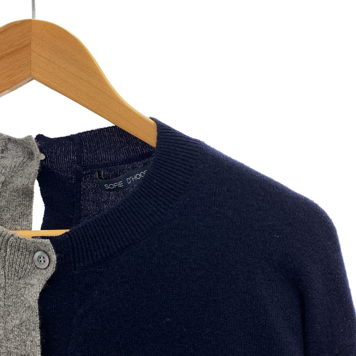 SOFIE D'HOORE / ソフィードール C-neck bicolor Cashmere Cardigan カシミヤ バイカラー カーディガン