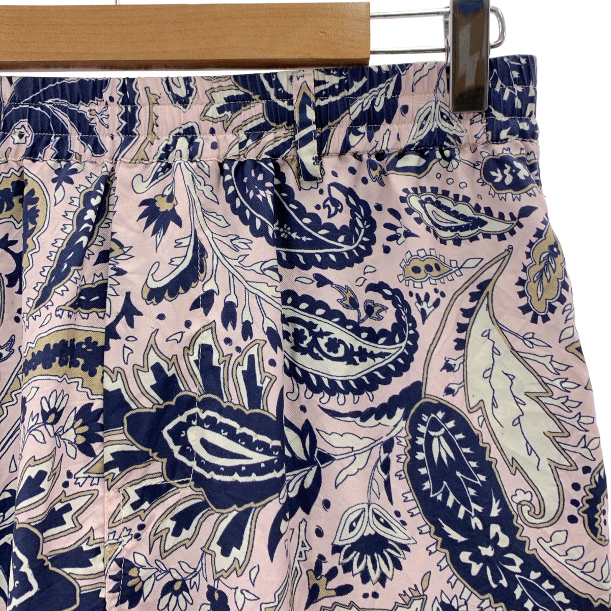 BANANATIME / バナナタイム TAPERED PANTS silk 100％ / シルク 総柄 ドローストリング イージー テーパード パンツ