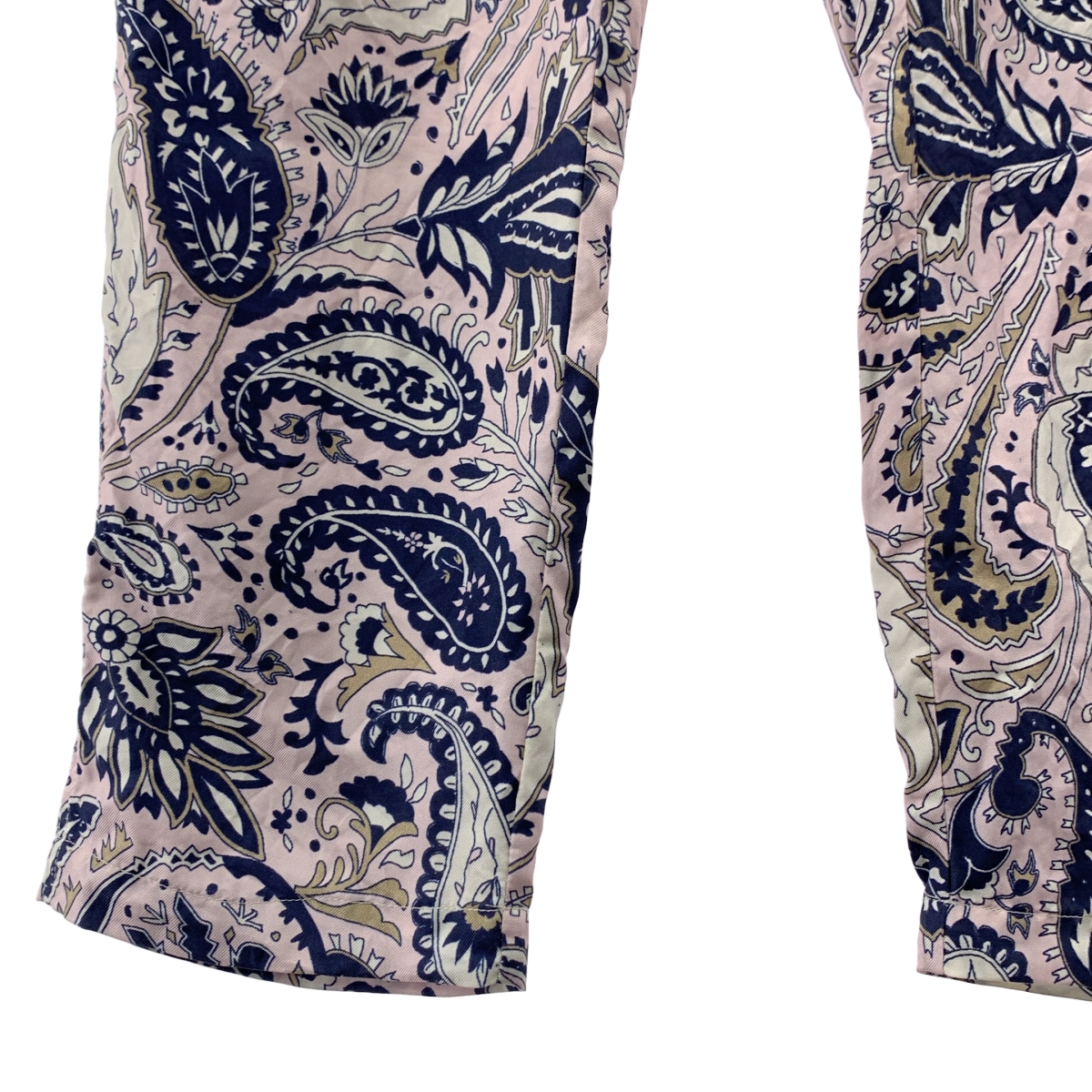 BANANATIME / バナナタイム TAPERED PANTS silk 100％ / シルク 総柄 ドローストリング イージー テーパード パンツ