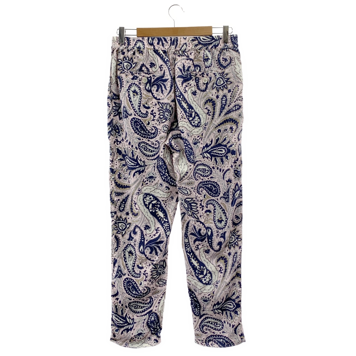 BANANATIME / バナナタイム TAPERED PANTS silk 100％ / シルク 総柄 ドローストリング イージー テーパード パンツ