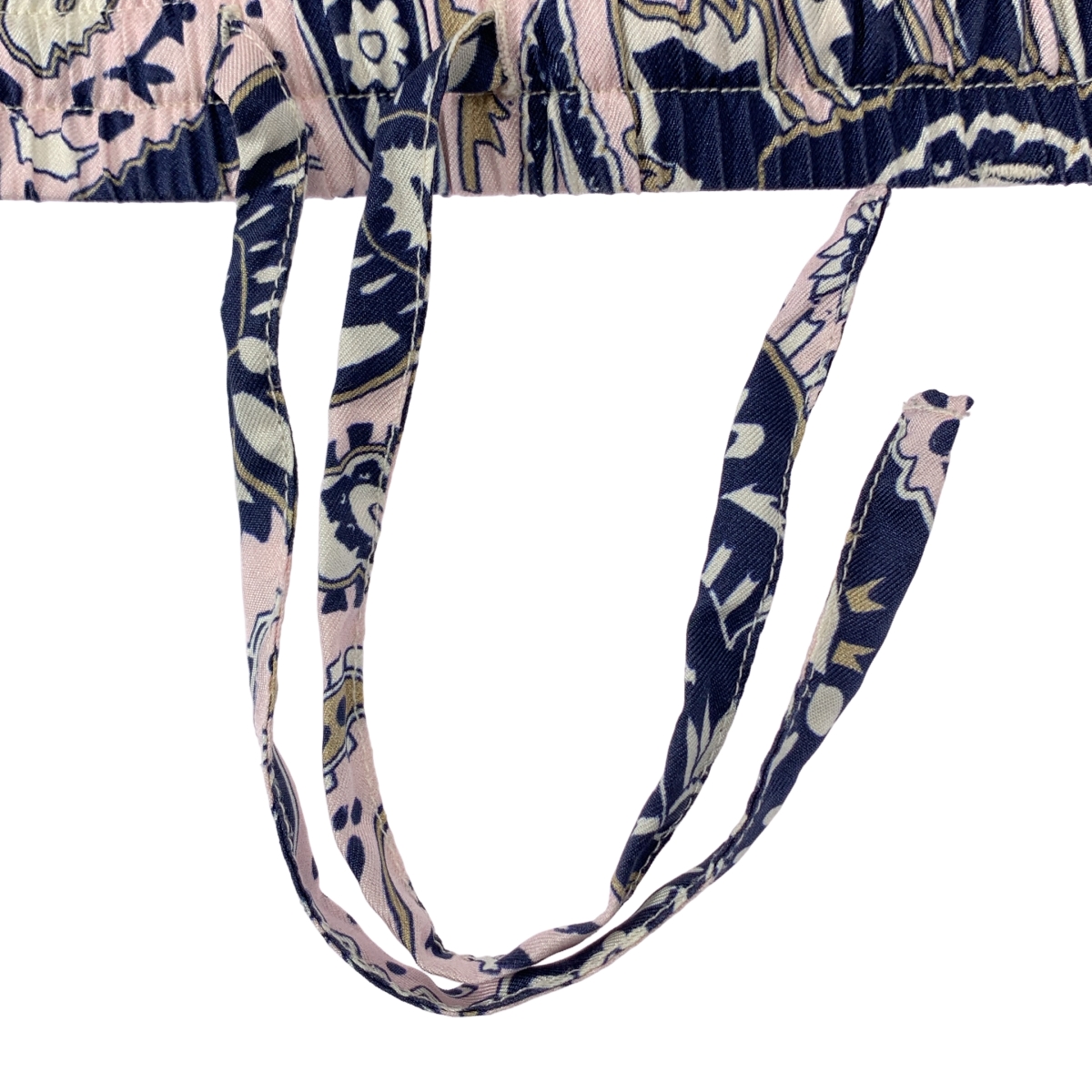 BANANATIME / バナナタイム TAPERED PANTS silk 100％ / シルク 総柄 ドローストリング イージー テーパード パンツ