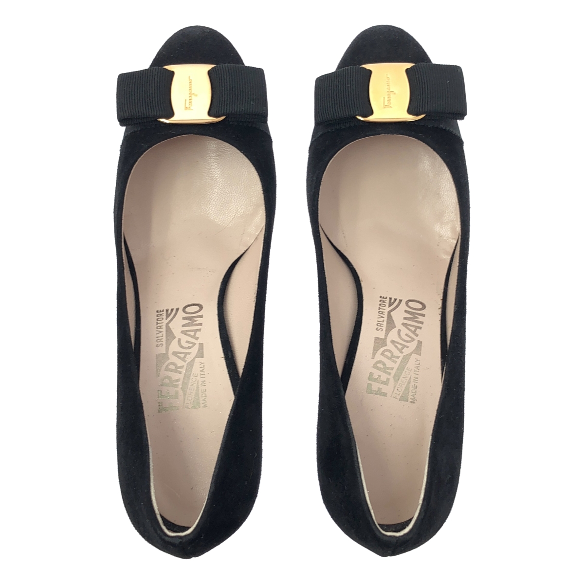 Salvatore Ferragamo / サルヴァトーレフェラガモ リボン スエード ヒールパンプス