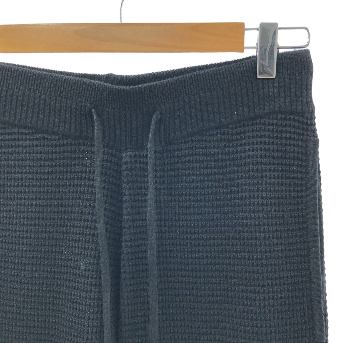 EMPORIO ARMANI / エンポリオアルマーニ ワッフル ドローストリング リブ ニット イージーパンツ