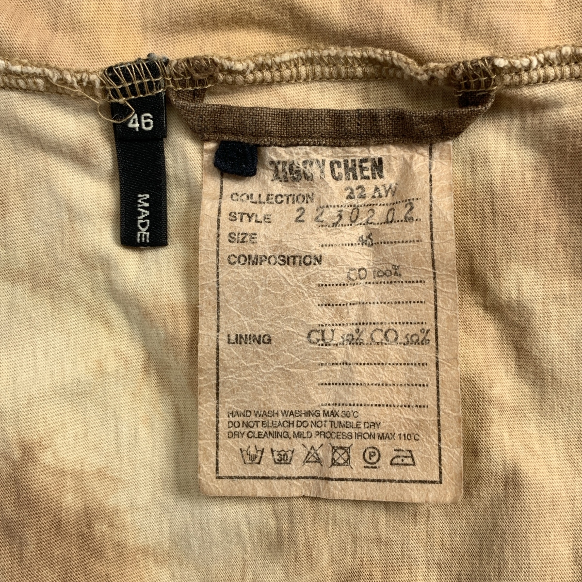 ziggy chen / ジギーチェン タイダイ 両面プリント クルーネック カットソー