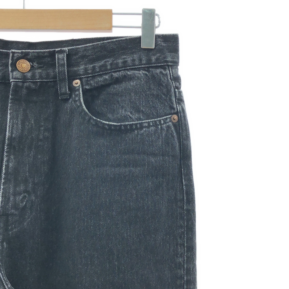 UNUSED / アンユーズド 14oz denim five pockets pants 14オンス ブラック デニムパンツ