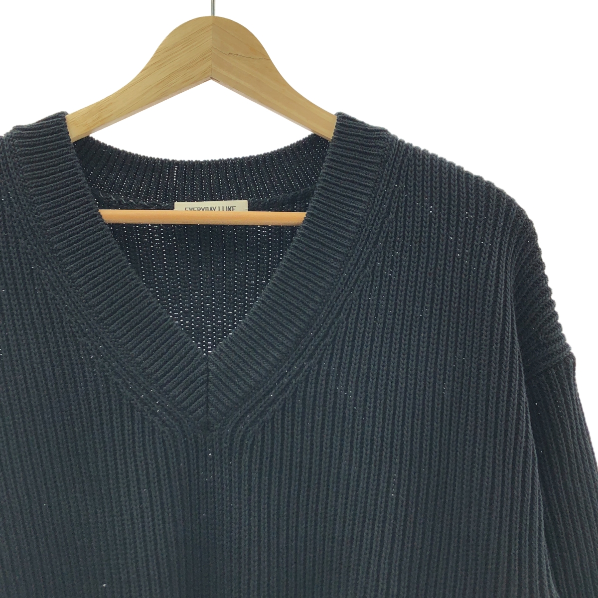 Deuxieme Classe / ドゥーズィエムクラス Design Sleeve Cropped リブ Vネック プルオーバー