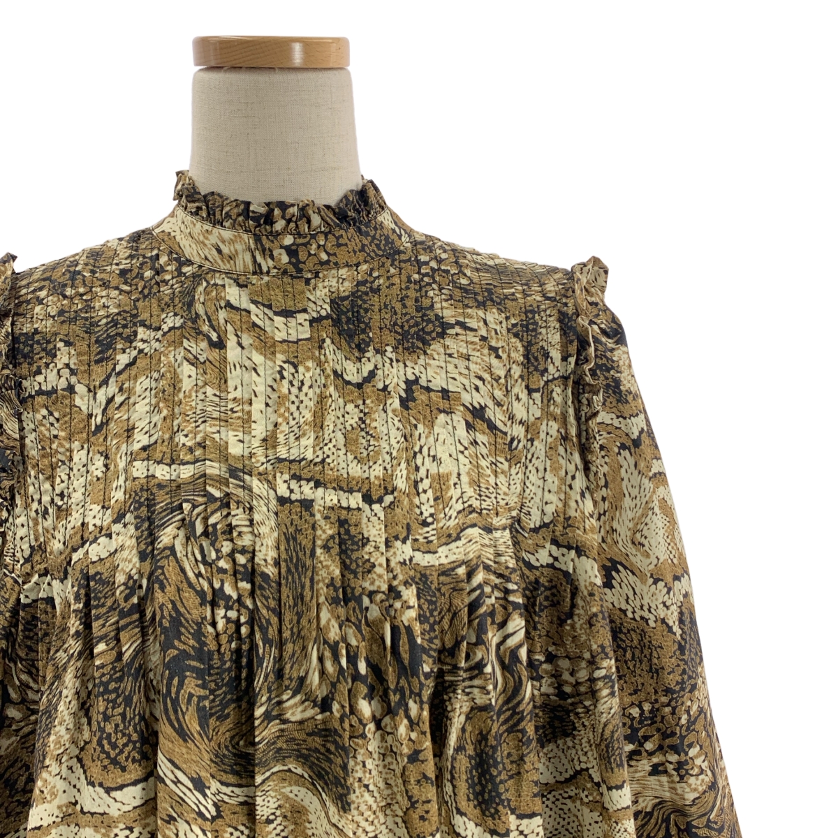 Ganni / ガニー 総柄 タックプリーツ ワンピース