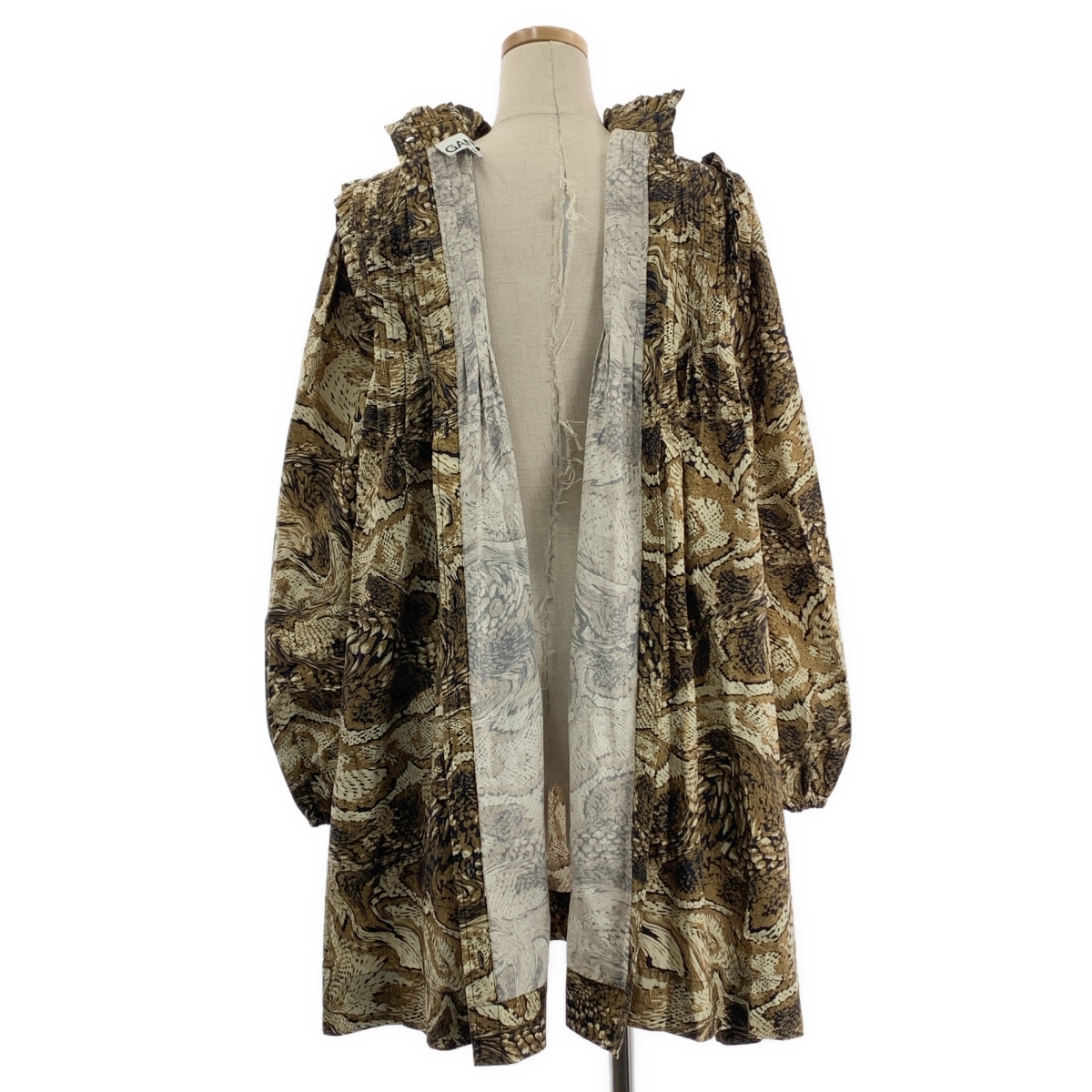 Ganni / ガニー 総柄 タックプリーツ ワンピース