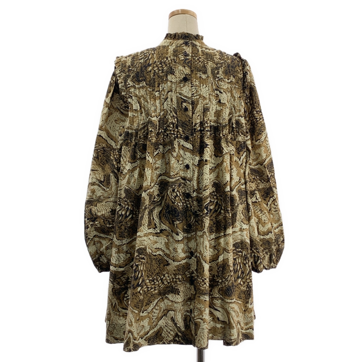 Ganni / ガニー 総柄 タックプリーツ ワンピース