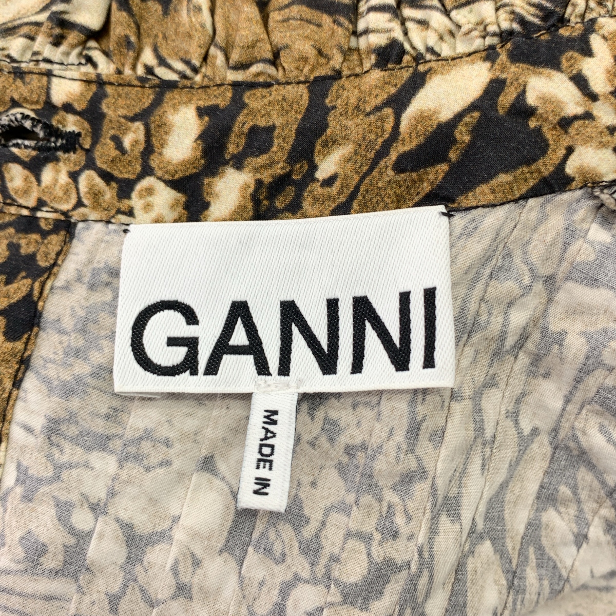 Ganni / ガニー 総柄 タックプリーツ ワンピース