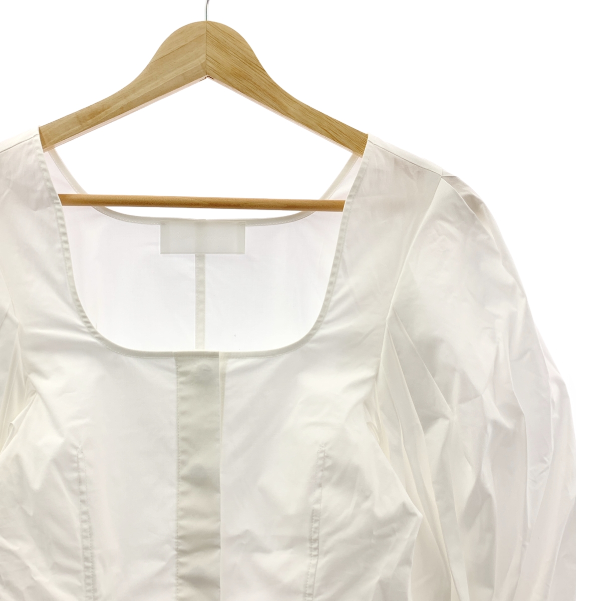 Mame Kurogouchi / マメクロゴウチ Square Neck Puff Sleeve Shirt スクエアネック パフスリーブ ストレッチコットン シャツ