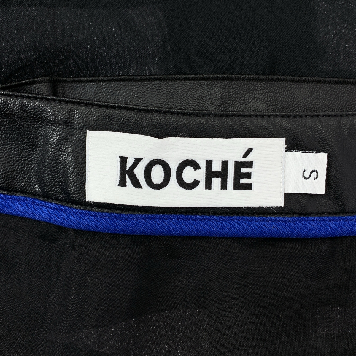 KOCHE / コシェ シフォン フェイクレザー ティアード ロングスカート