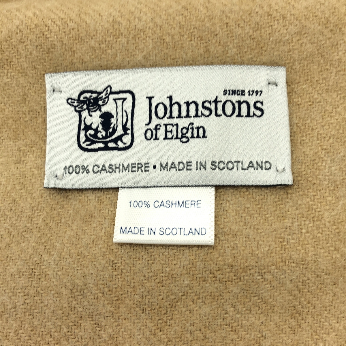 JOHNSTONS OF ELGIN / ジョンストンズオブエルガン cashmere 100％ / カシミヤ 大判 フリンジ ストール マフラー