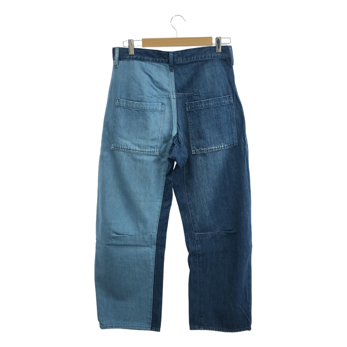 Y's / ワイズヨウジヤマモト ダメージ加工 バイカラー ワイド デニムパンツ