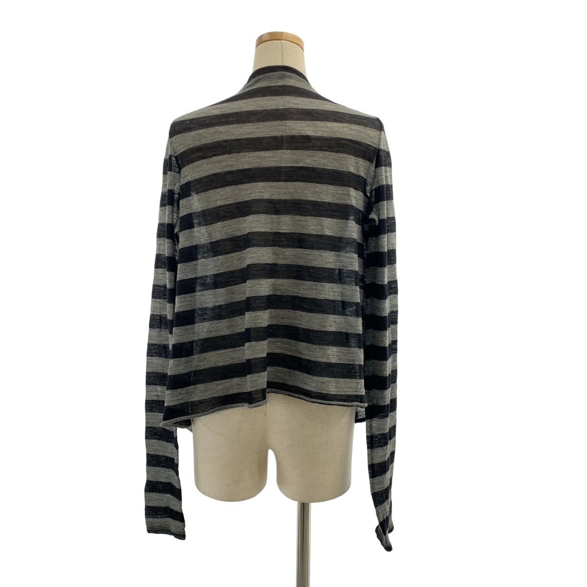 HELMUT LANG / ヘルムートラング ボーダー 変形 ボタンレス カーディガン