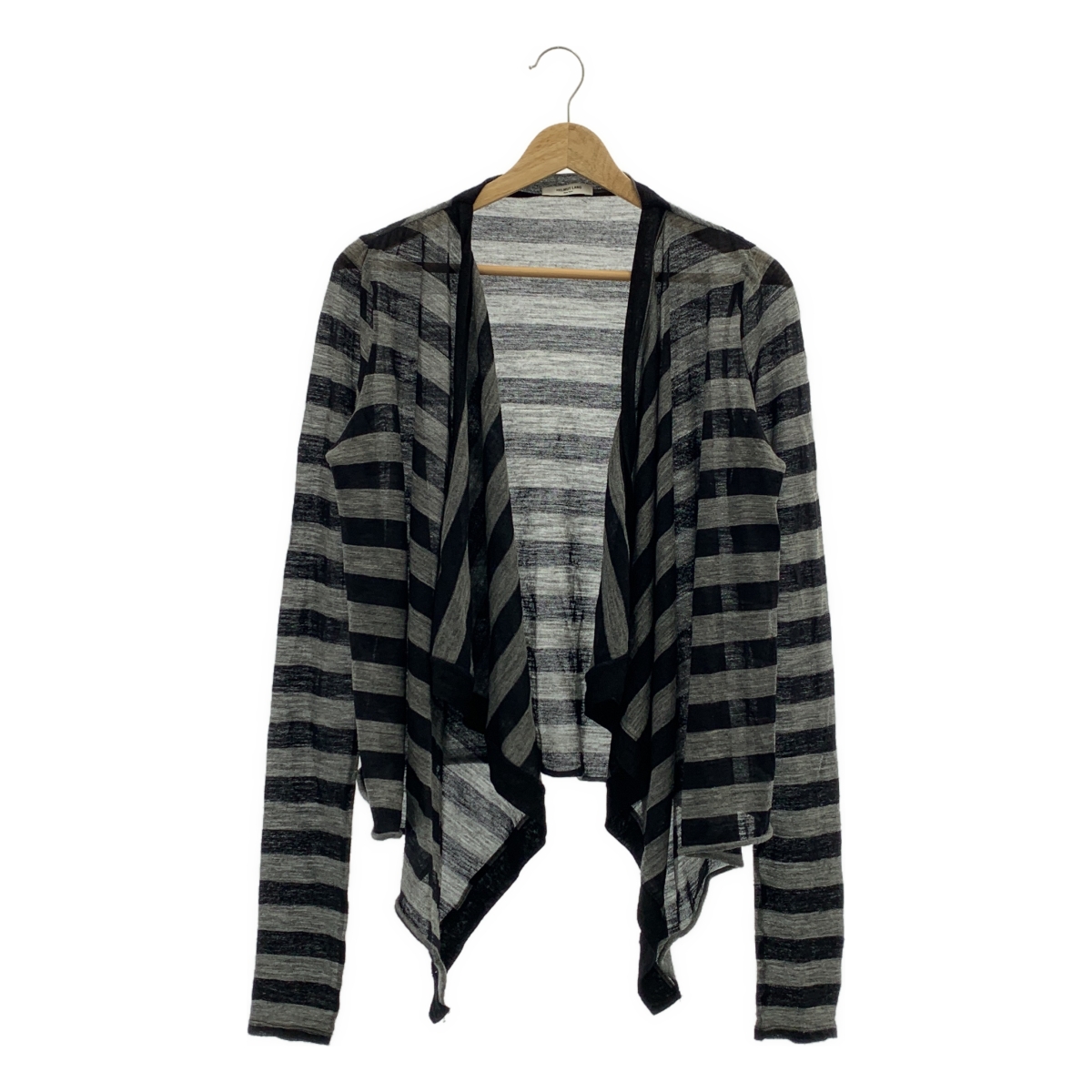 HELMUT LANG / ヘルムートラング ボーダー 変形 ボタンレス カーディガン