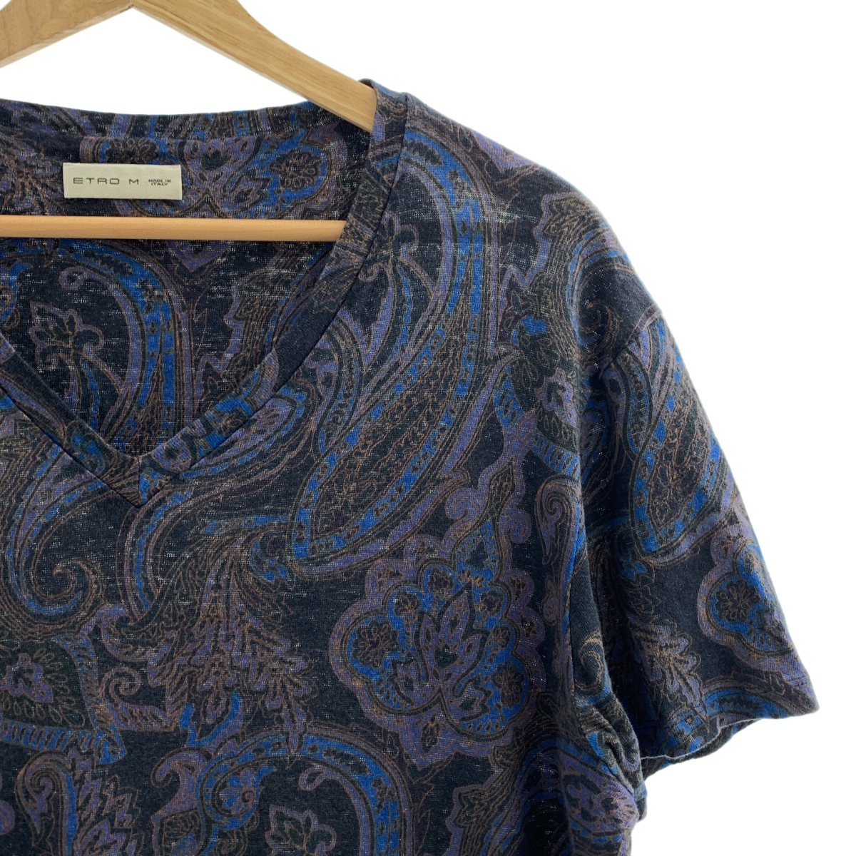 ETRO / エトロ コットン ペイズリー柄  Vネック カットソー