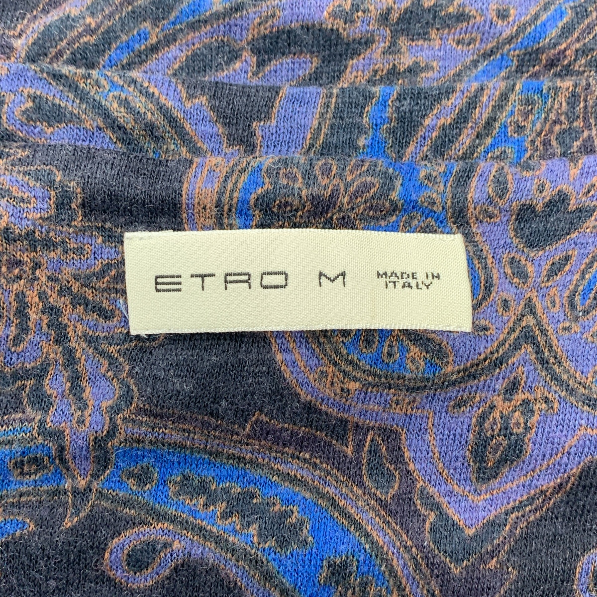 ETRO / エトロ コットン ペイズリー柄  Vネック カットソー