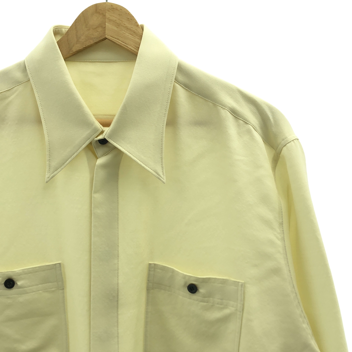 IRENISA / イレニサ Chest Pocket Shirt ウール シルク ロングスリーブシャツ