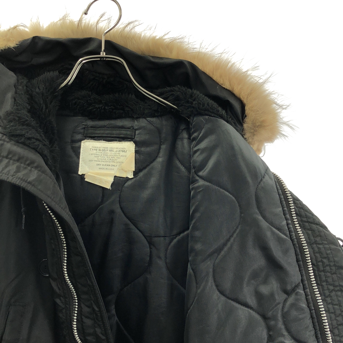 VINTAGE / ヴィンテージ古着 U.S.ARMY アメリカ軍 N-3B/F SPIEWAK フードファー ミリタリー フライトジャケット