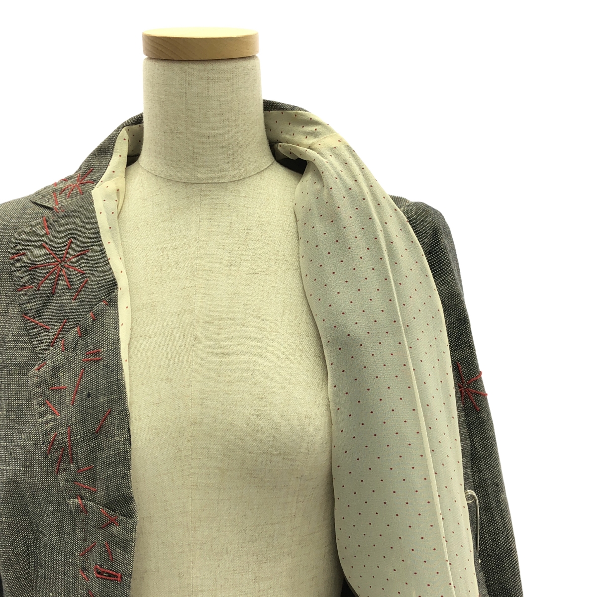 MOSCHINO / モスキーノ リネン コットン ステッチ テーラードジャケット