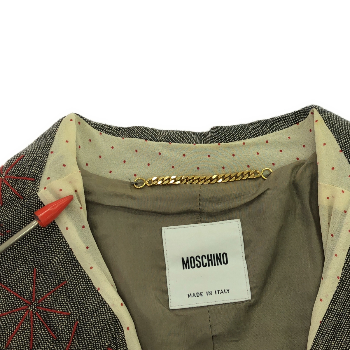 MOSCHINO / モスキーノ リネン コットン ステッチ テーラードジャケット