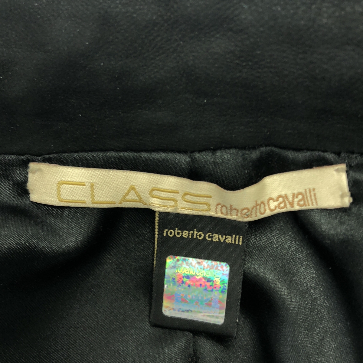 CLASS Roberto Cavalli / クラスロベルトカヴァリ レザー ビーズ レースアップ ジャケット