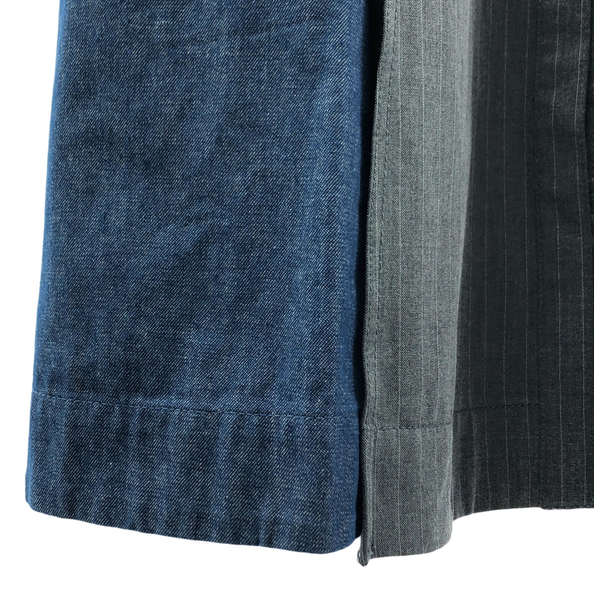 その他 デニム ドッキング バンドカラー ワンピース