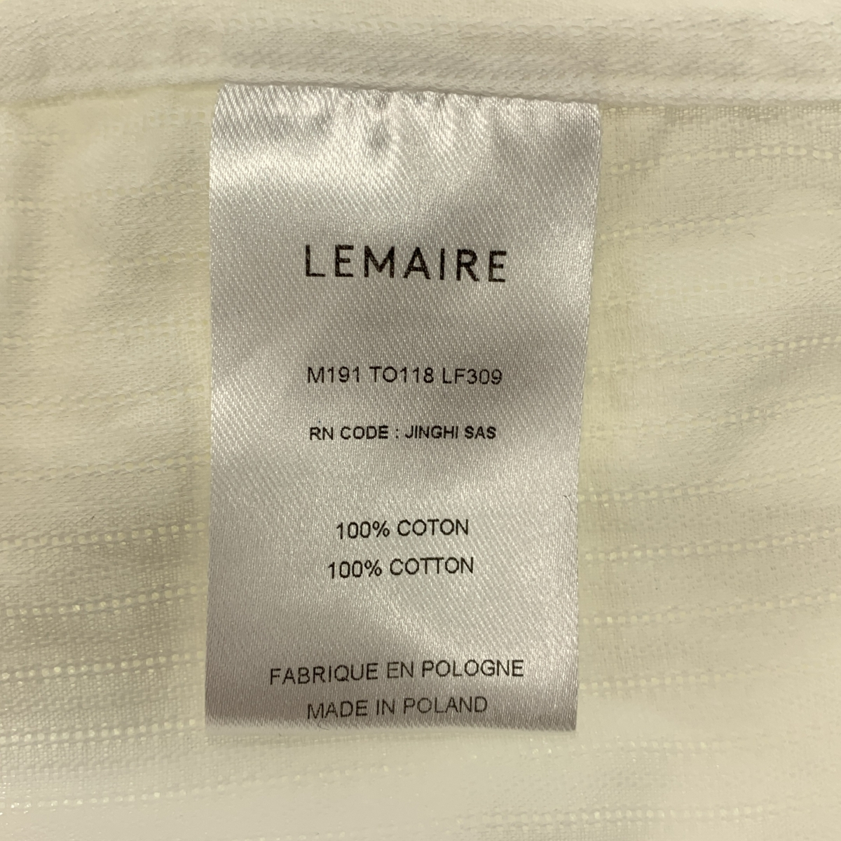 LEMAIRE / ルメール コットン ヘンリーネック プルオーバーシャツ