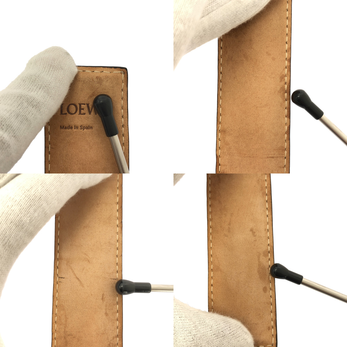 LOEWE / ロエベ レザー アナグラム ロゴ スラップ ブレスレット