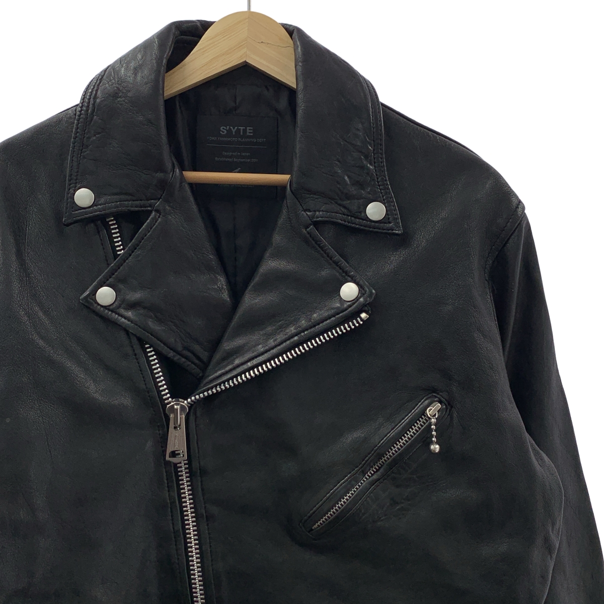 S'YTE YOHJI YAMAMOTO / サイトヨウジヤマモト Vegetable Tanned and Washed Sheep Leather Double Riders Jacket シープレザー ダブルライダースジャケット