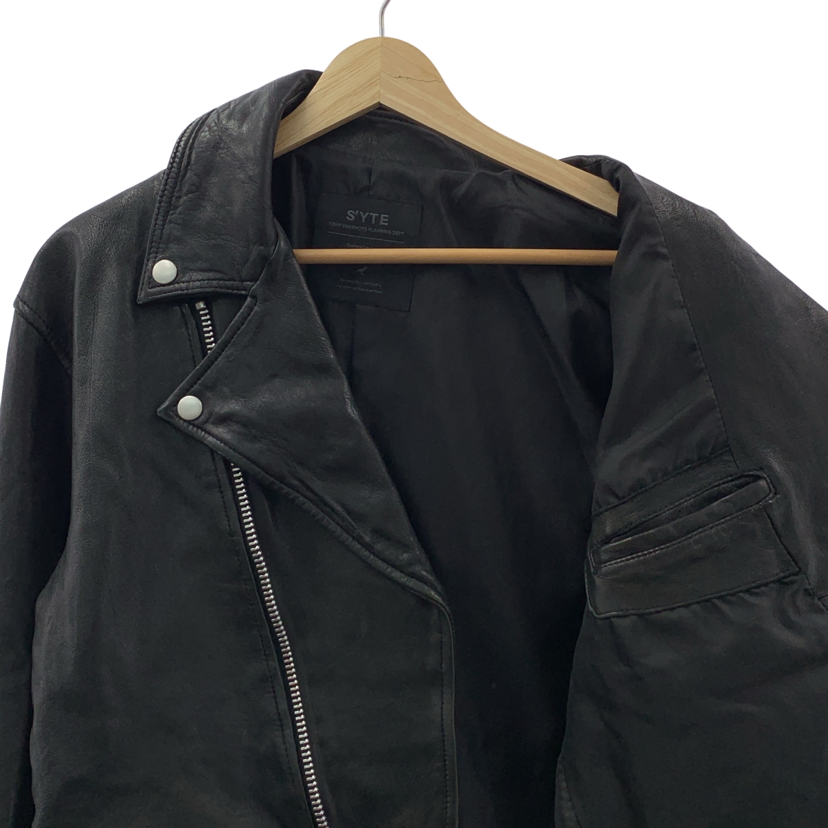 S'YTE YOHJI YAMAMOTO / サイトヨウジヤマモト Vegetable Tanned and Washed Sheep Leather Double Riders Jacket シープレザー ダブルライダースジャケット