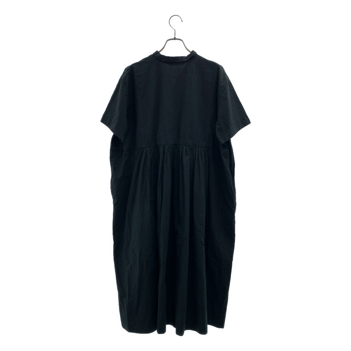 veritecoeur / ヴェリテクール コットン リネン タック ギャザー 半袖 シャツワンピース