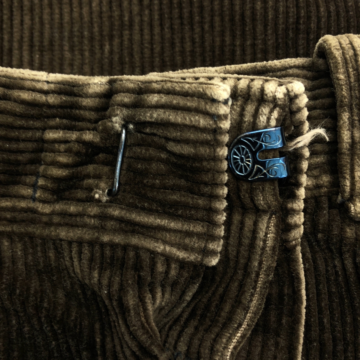 EURO VINTAGE / ユーロヴィンテージ 推定40-50s フレンチワーク サスペンダーボタン付 コーデュロイパンツ