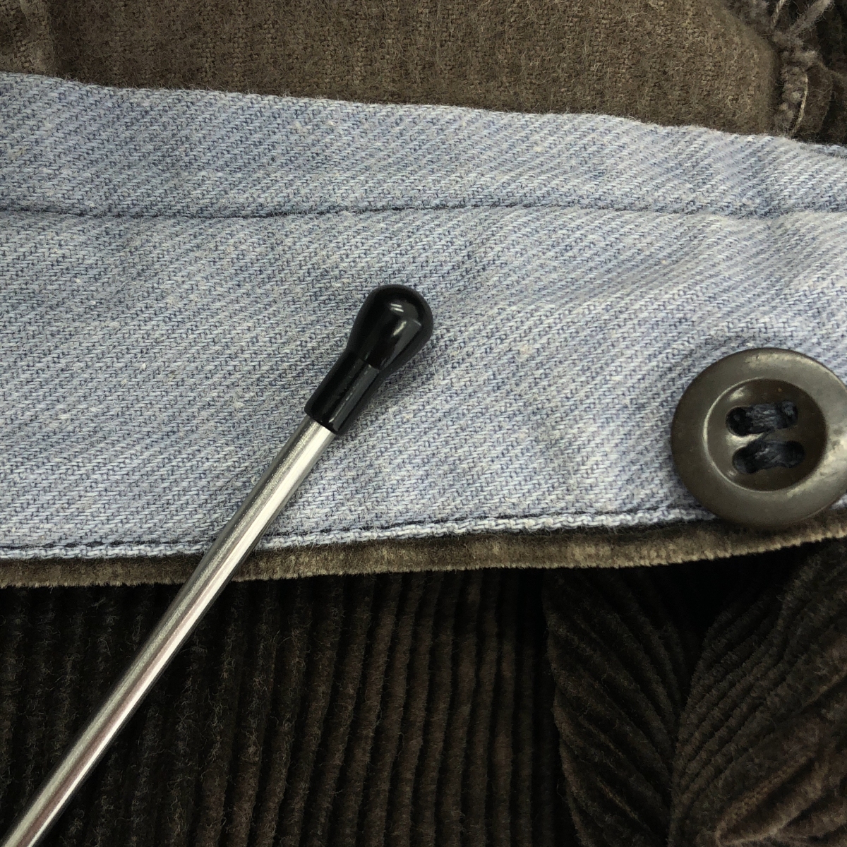 EURO VINTAGE / ユーロヴィンテージ 推定40-50s フレンチワーク サスペンダーボタン付 コーデュロイパンツ