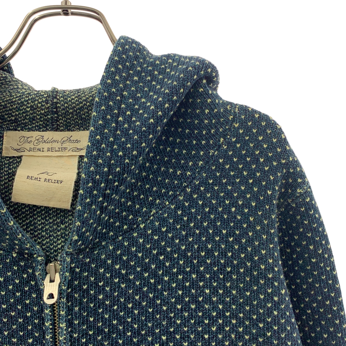 REMI RELIEF / レミレリーフ インディゴ染 バーズアイ ジップパーカー