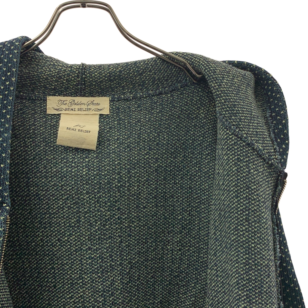 REMI RELIEF / レミレリーフ インディゴ染 バーズアイ ジップパーカー