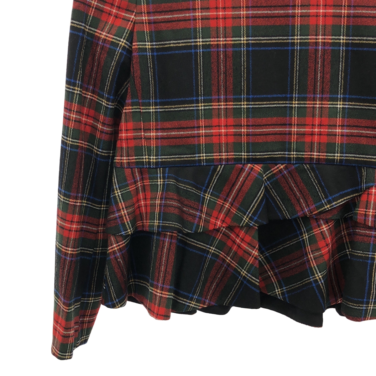 Drawer / ドゥロワー ウール チェック ペプラム プルオーバー ブラウス