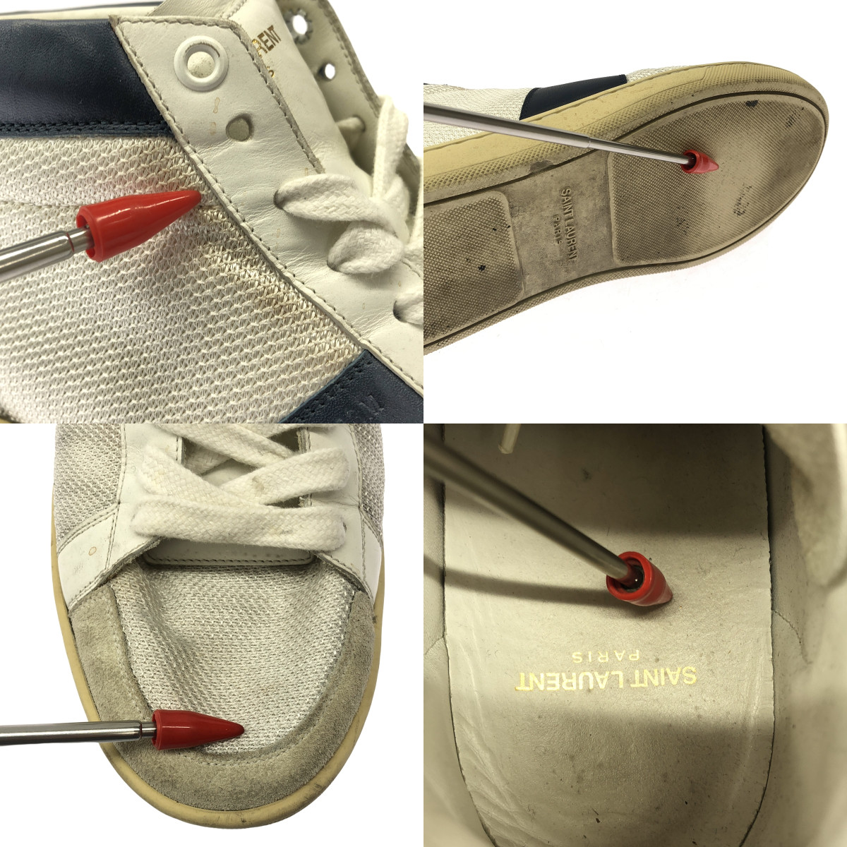 SAINT LAURENT PARIS / サンローランパリ レザー メッシュ ハイカット スニーカー