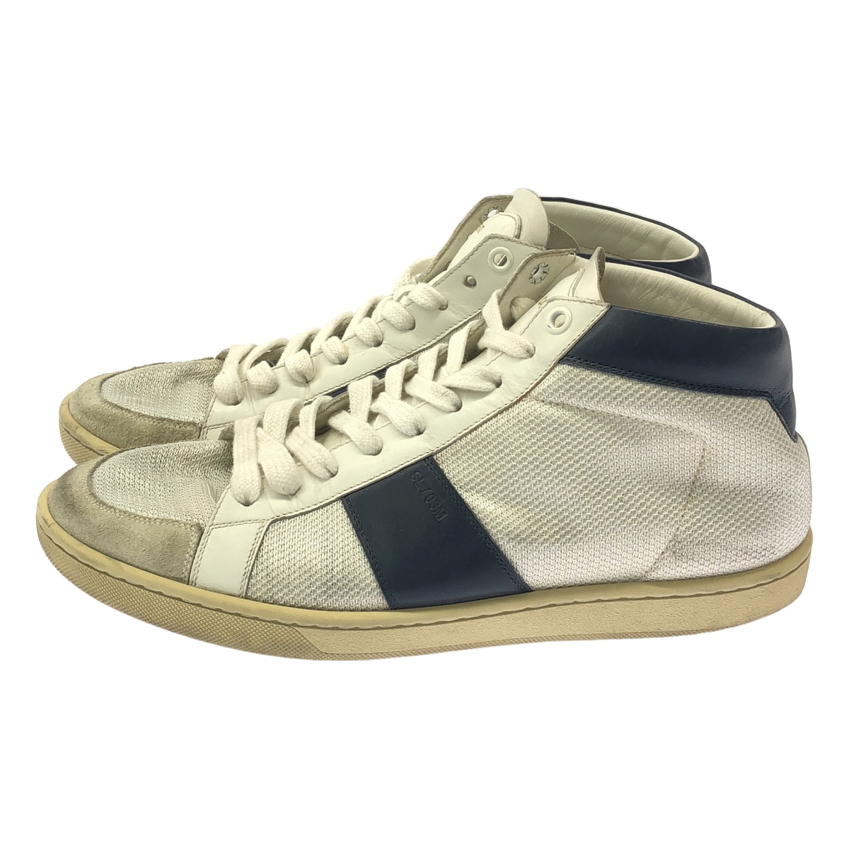 SAINT LAURENT PARIS / サンローランパリ レザー メッシュ ハイカット スニーカー