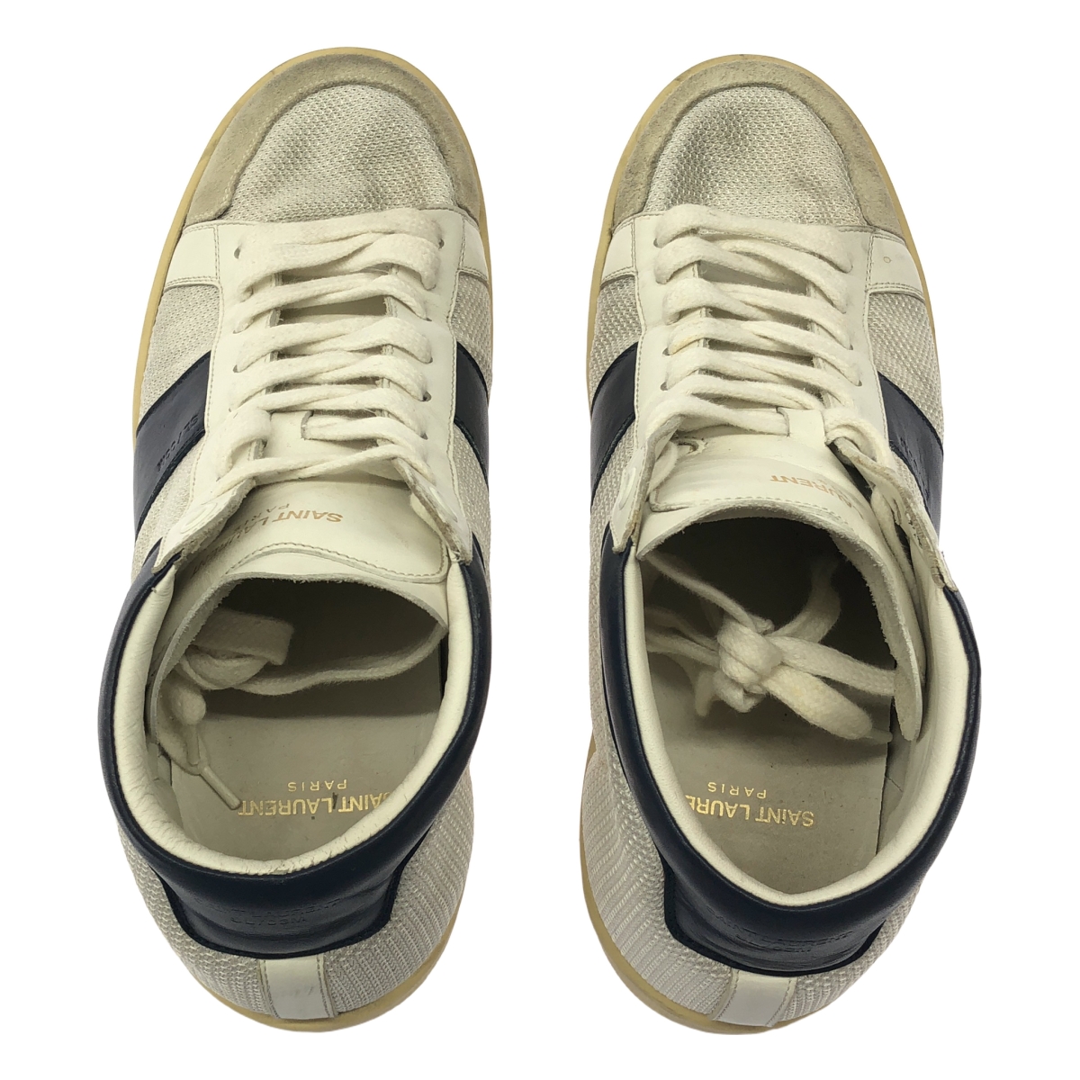 SAINT LAURENT PARIS / サンローランパリ レザー メッシュ ハイカット スニーカー