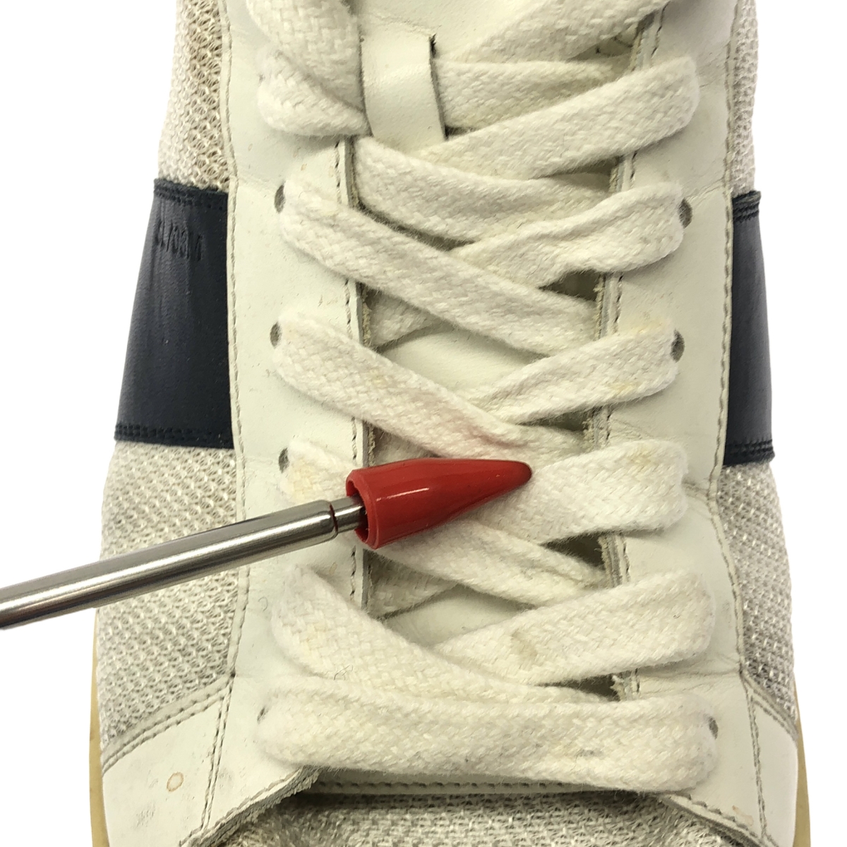 SAINT LAURENT PARIS / サンローランパリ レザー メッシュ ハイカット スニーカー