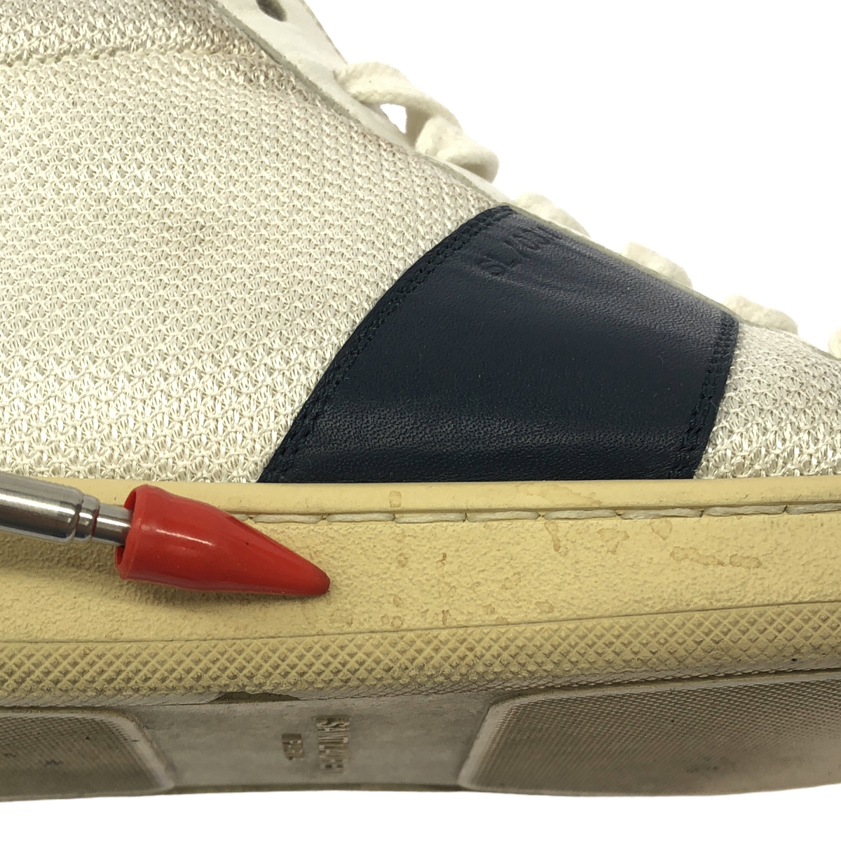 SAINT LAURENT PARIS / サンローランパリ レザー メッシュ ハイカット スニーカー