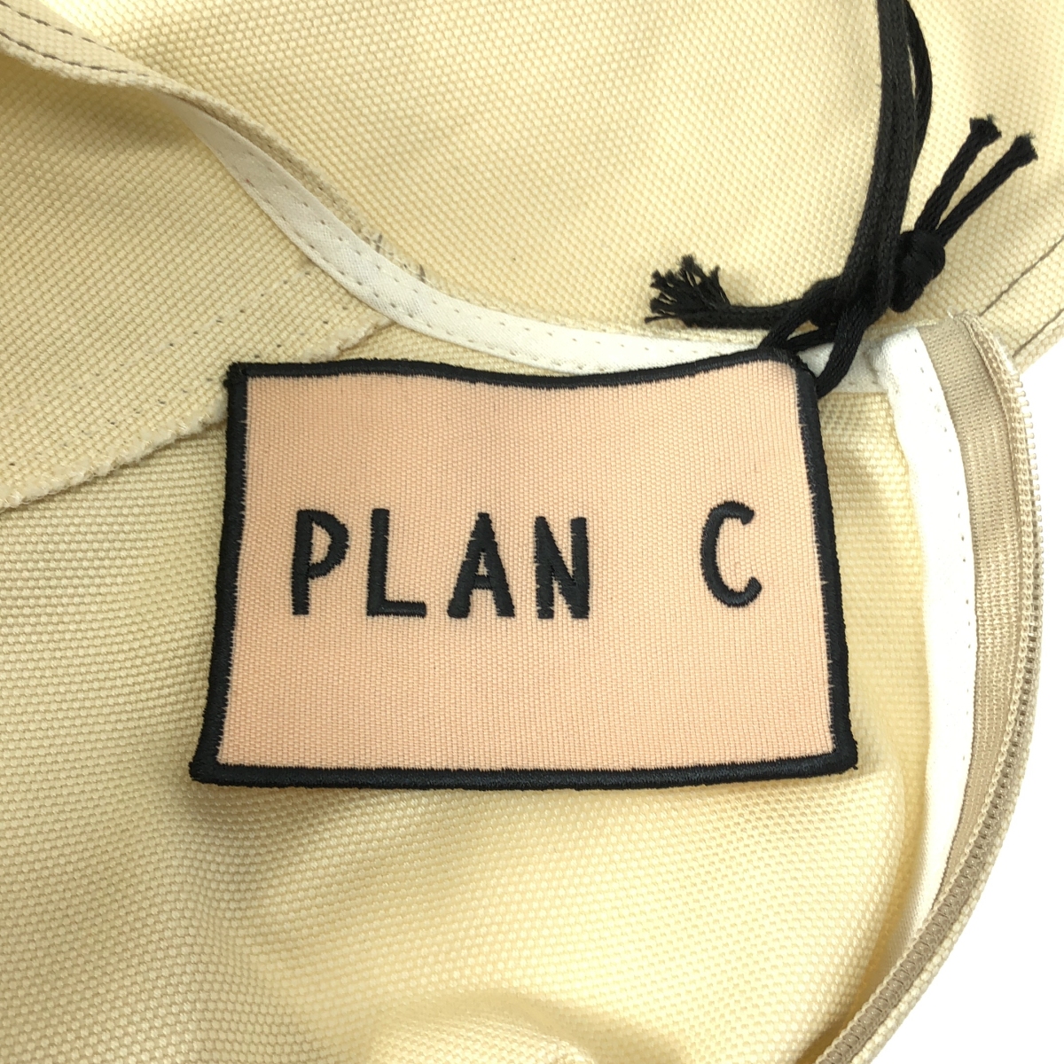 Plan C / プランシー 異素材 切替 ギャザー ポケット付き ドレス ワンピース