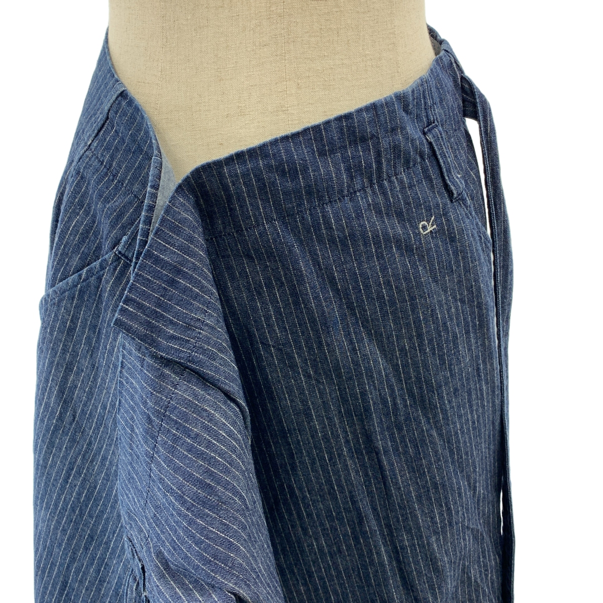 45r / フォーティファイブアール ストライプ デニム ラップスカート