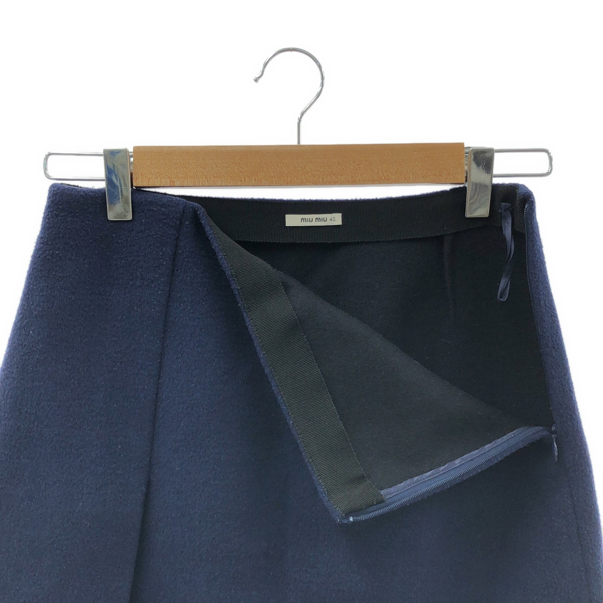 miu miu / ミュウミュウ バージンウール フロントスリット スカート
