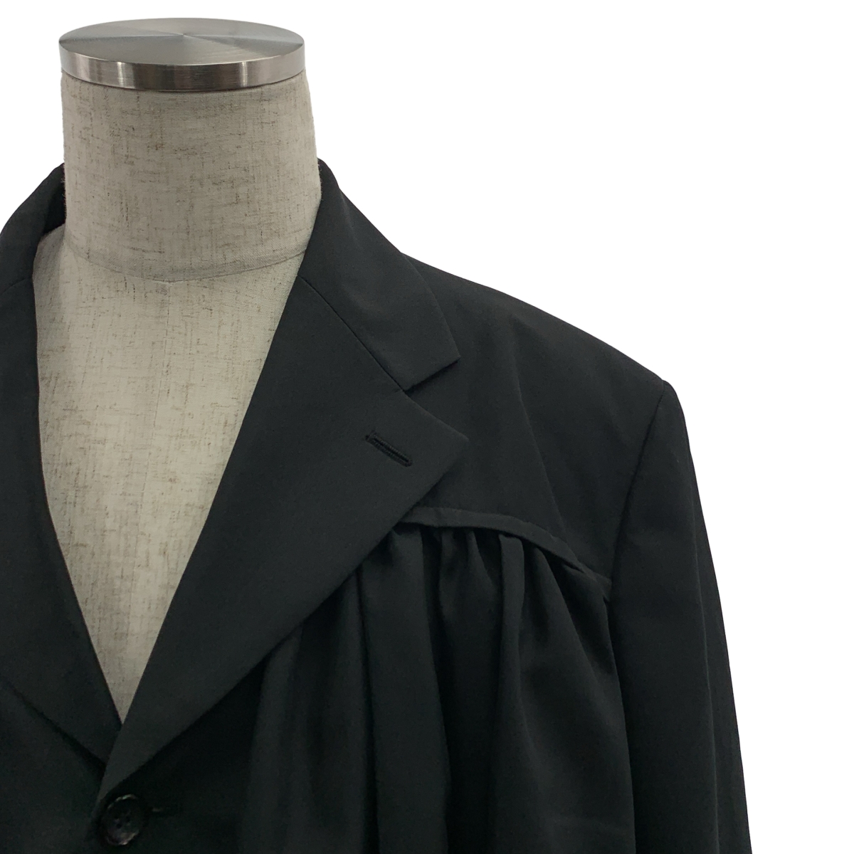 COMME des GARCONS HOMME PLUS / コムデギャルソンオムプリュス ポリエステル 変形 ギャザー ボリューム シングルブレスト ジャケット / 総裏地