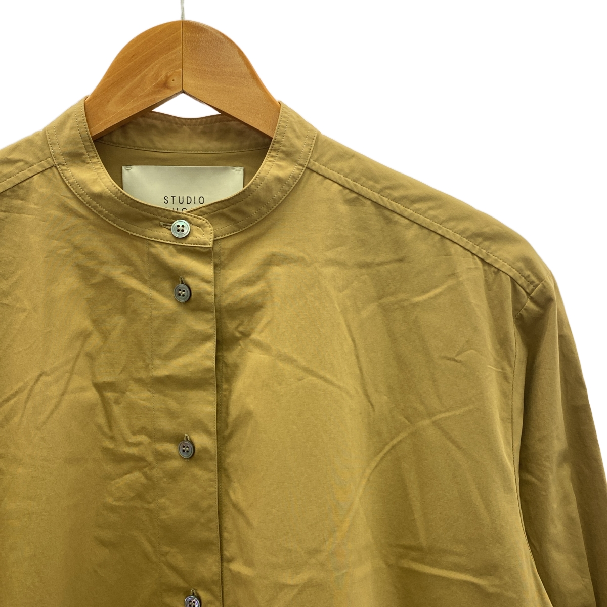 Studio Nicholson / スタジオニコルソン BEEK POWDER COTTON VOLUME SHIRT バンドカラー ワイド シャツ