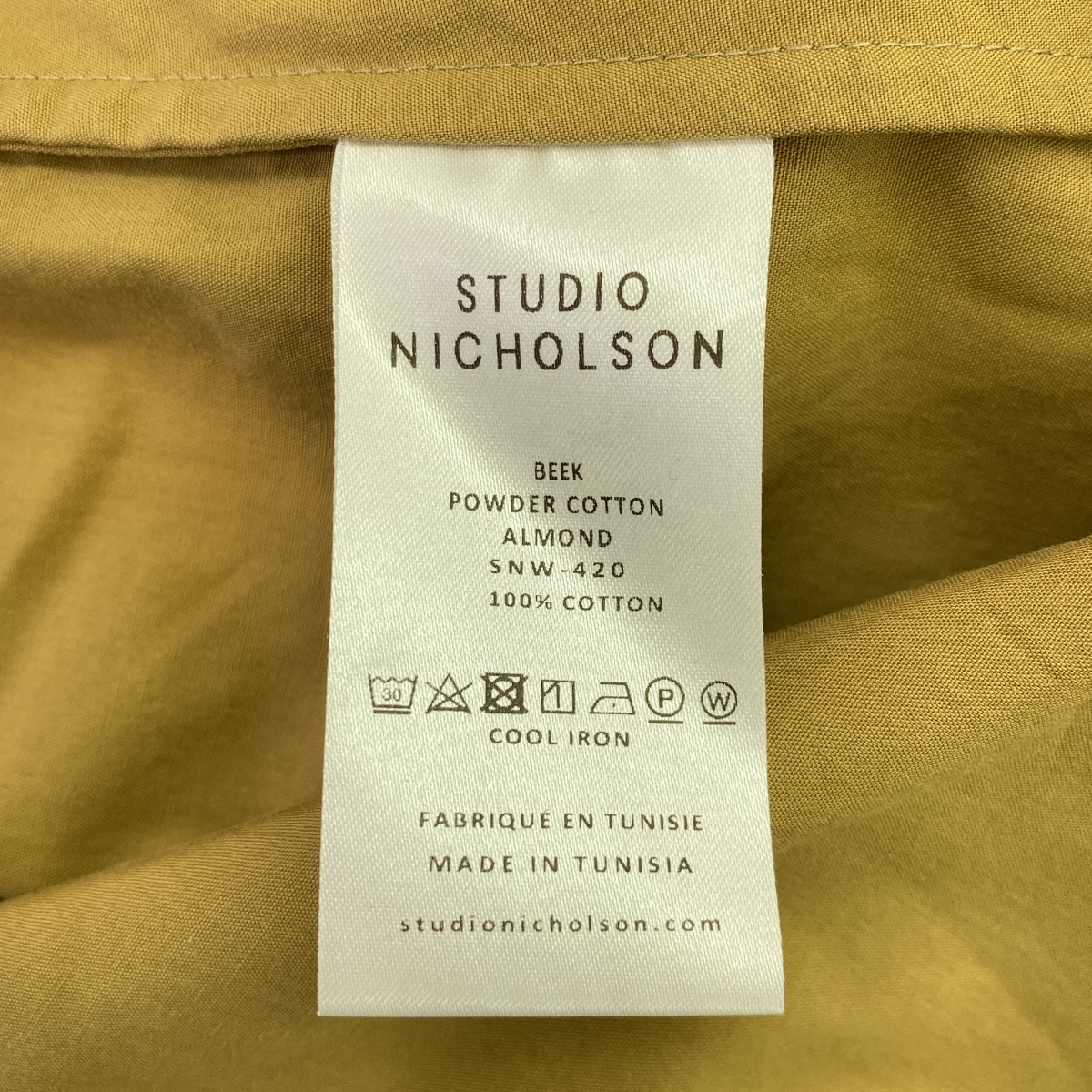 Studio Nicholson / スタジオニコルソン BEEK POWDER COTTON VOLUME SHIRT バンドカラー ワイド シャツ